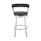 Armen Living Kobe 30" Bar Height Swivel Bar Stool in Brushed Stainless Steel Finish and Black Faux Leather 721535761791 - alternate 4
